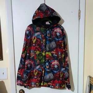 Men's Marvel Avenger's Lightweight Windbreaker Full Zip-up Print All Over Medium